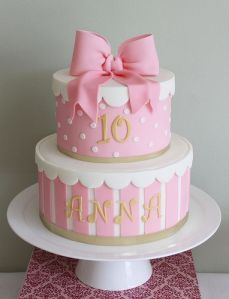 Bow cake pink