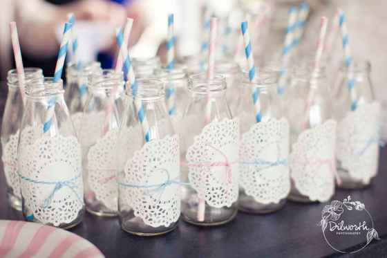 Milk Jars Paper Doilies