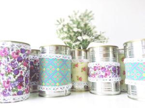 Upcycle cans with fabric