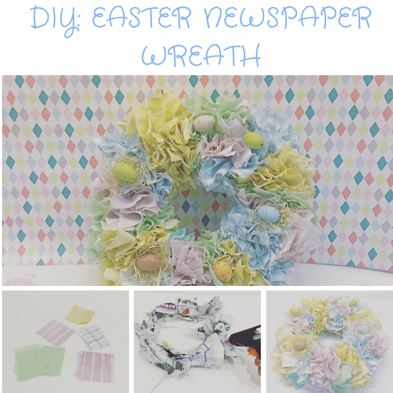 DIY Easter Newspaper Wreath