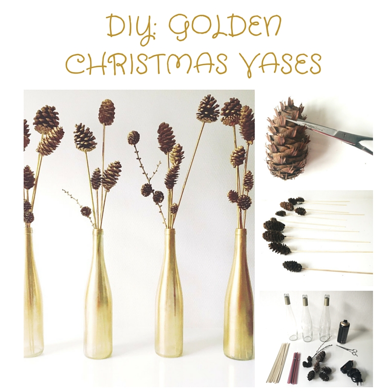 DIY GOLDEN CHRISTMAS VASES